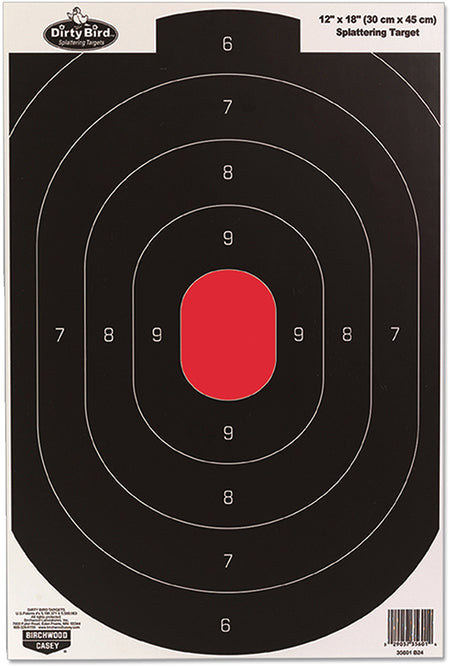 Birchwood Casey 35608 Dirty Bird Silhouette Tagboard Hanging Pistol Targets 12"x18" Black/White 8 Pack