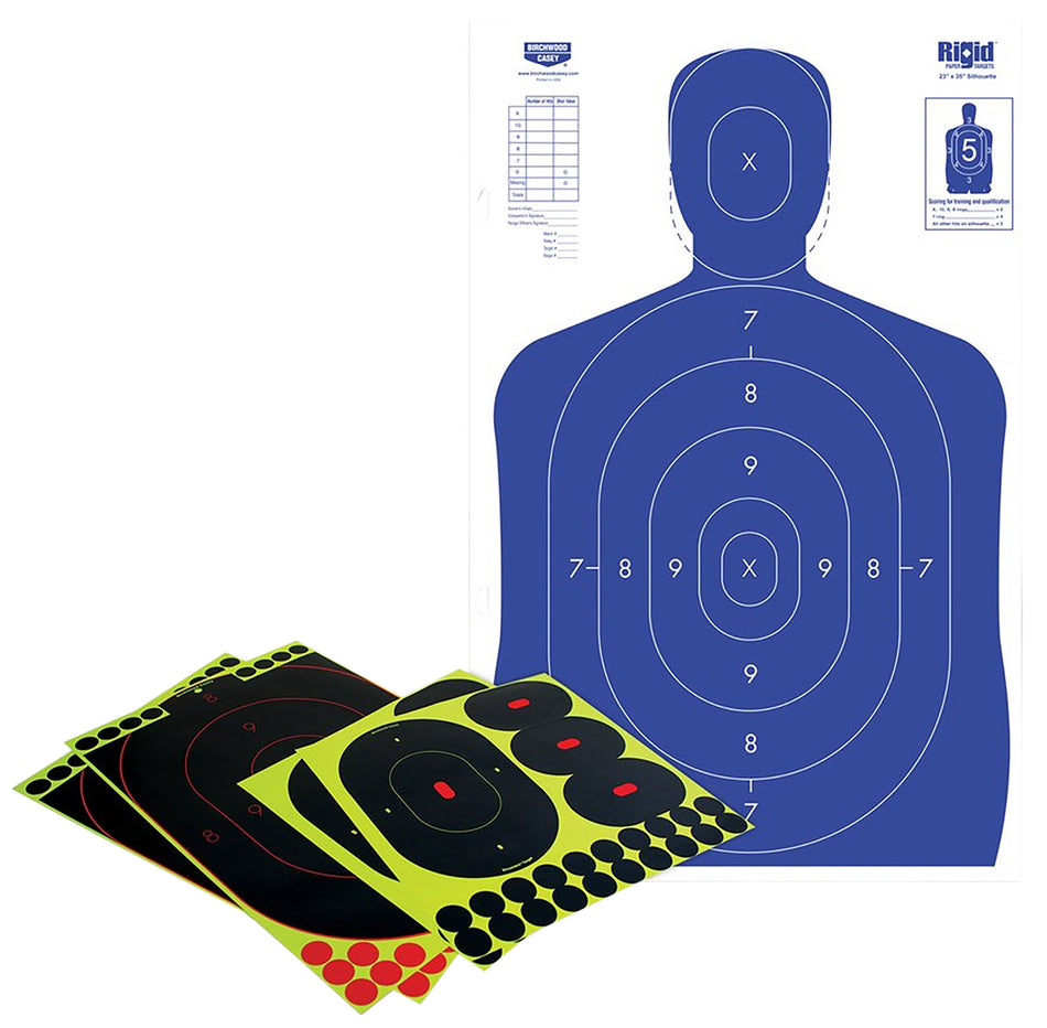 Birchwood Casey 34602 Shoot-N-C Reactive Silhouette Target Kit Self-Adhesive Paper Multi-Color