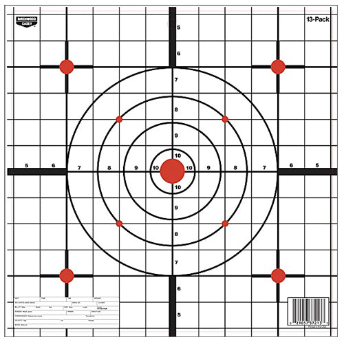 Birchwood Casey 37213 EZE-Scorer 12" Bullseye Paper Hanging Target Black/White 13 Per Pkg