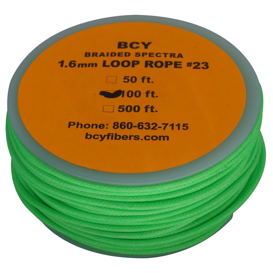 BCY 23 D-Loop Material Neon Green 100 ft. Braided Spectra