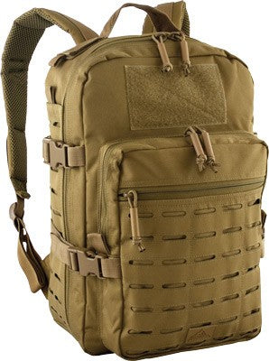 Red Rock Transporter Day Pack with Laser-Cut MOLLE Webbing in Coyote Tan