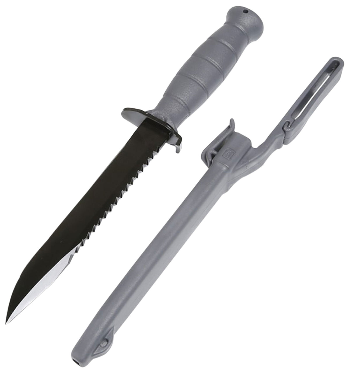 Glock KG039180 Field Knife 7" Fixed Clip Point Plain/Saw Black Carbon Steel Blade, Gray Trimond Polymer Handle