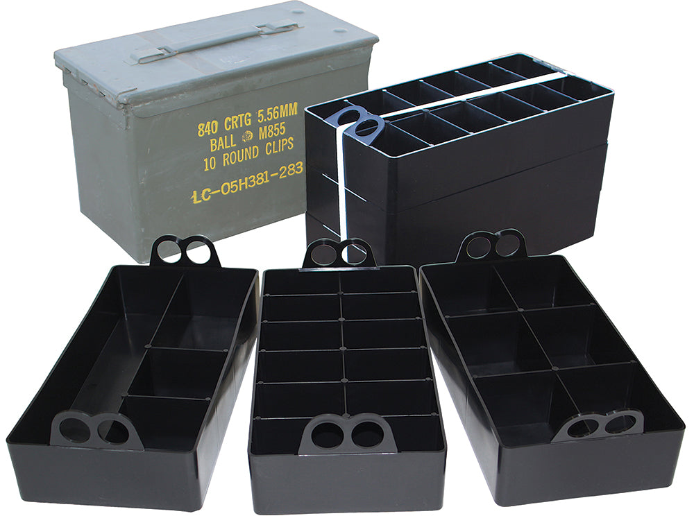 MTM Case-Gard ACO Ammo Can Organizer Insert Black Polypropylene 22-Compartment