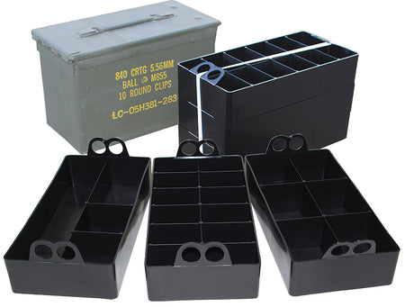 MTM Case-Gard ACO Ammo Can Organizer Insert Black Polypropylene 22-Compartment