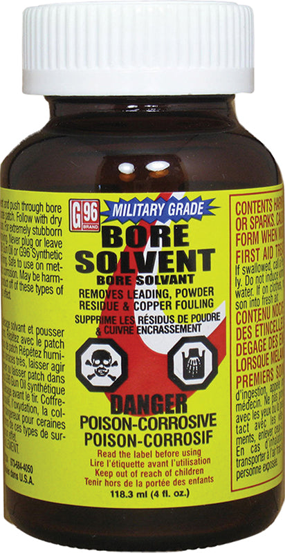 G96 1108 Military Grade Bore Solvent 4 oz Jar - Removes Powder, Lead & Plastic Fouling
