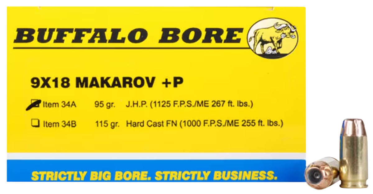 Buffalo Bore Personal Defense 9mm Makarov 95 gr JHP ammo