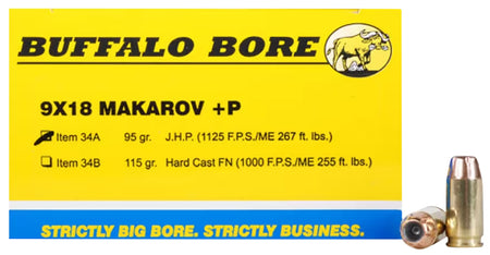 Buffalo Bore Personal Defense 9mm Makarov 95 gr JHP ammo