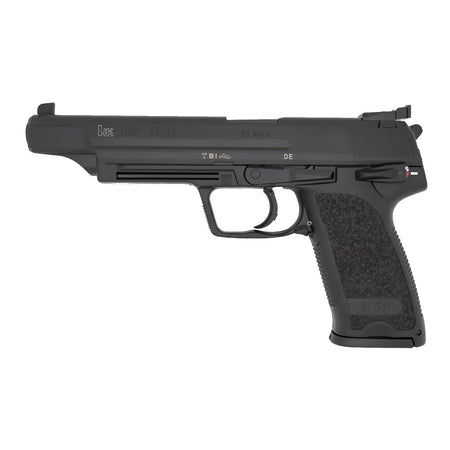 HK 81000368 USP V1 Elite 45 ACP 10+1 6.02" Stainless Stainless Steel Barrel, Black Long/Serrated Steel Slide, Black Polymer Frame, Black Polymer Grip