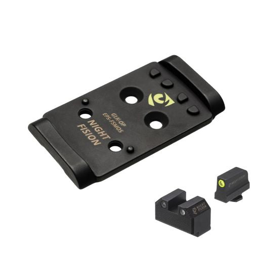 Night Fision Optic Plate and Night Sight Combo EPS to Glock Full Size MOS