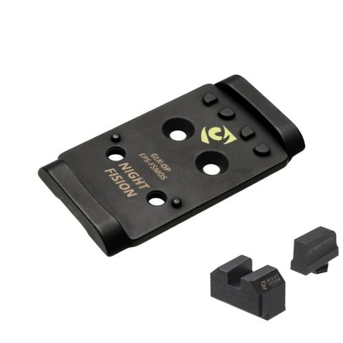 Night Fision Optic Plate and Blank Sight Combo EPS to Glock Full Size