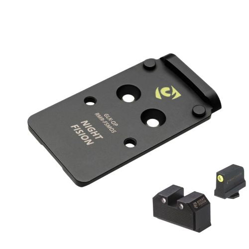 Night Fision Optic Plate and Night Sight Combo RMR/507C to Glock Full Size MOS