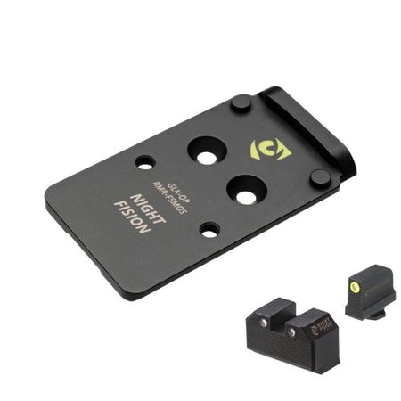 Night Fision Optic Plate and Night Sight Combo RMR/507C to Glock Full Size MOS
