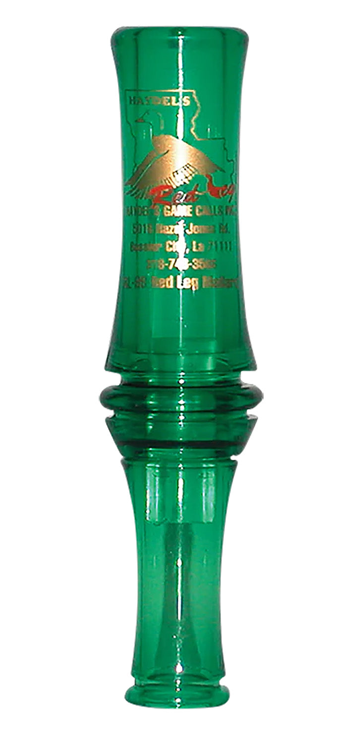 Haydel's Game Calls RL99 Redleg Mallard Open Call - Double Reed Duck Call, Green Plastic