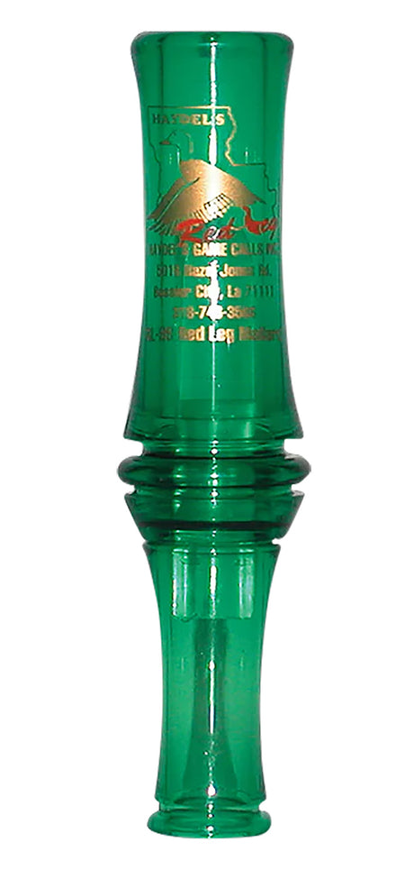 Haydel's Game Calls RL99 Redleg Mallard Open Call - Double Reed Duck Call, Green Plastic