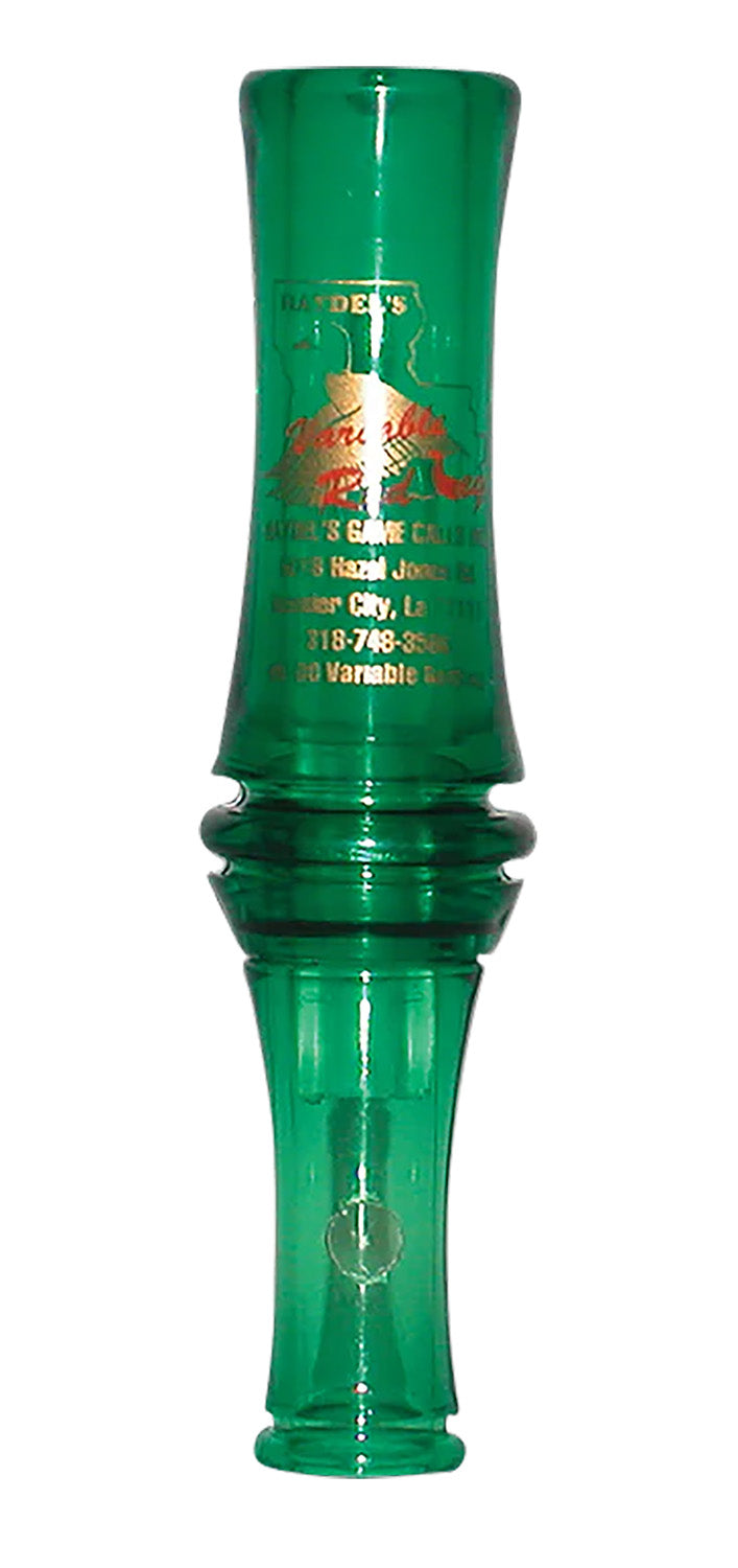 Haydel's Game Calls VR00 Variable Redleg Mallard Open Call - Double Reed Duck Call with Lanyard, Green Plastic