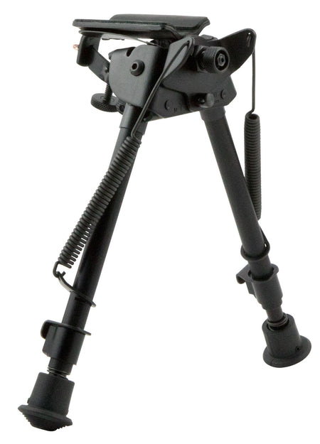 Harris LMS Swivel Bipod 9-13" Black Steel/Aluminum Notched Legs with Rubber Feet