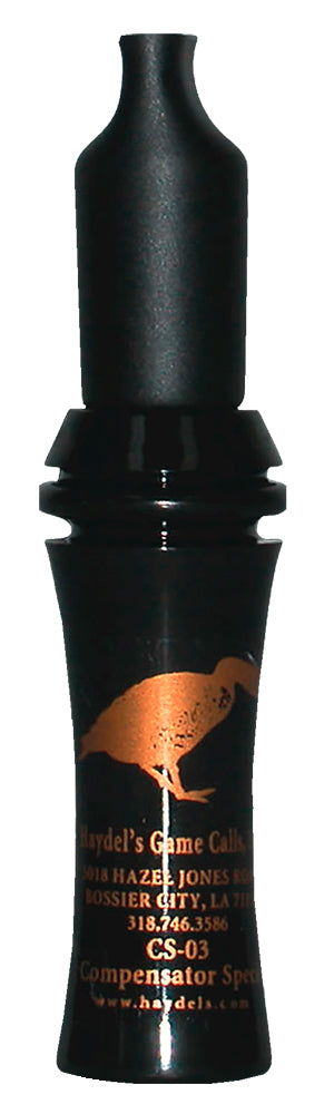 Haydel's Game Calls CS03 Compensator Specklebelly Goose Open Call - Easy Yodel Design, Black Acrylic