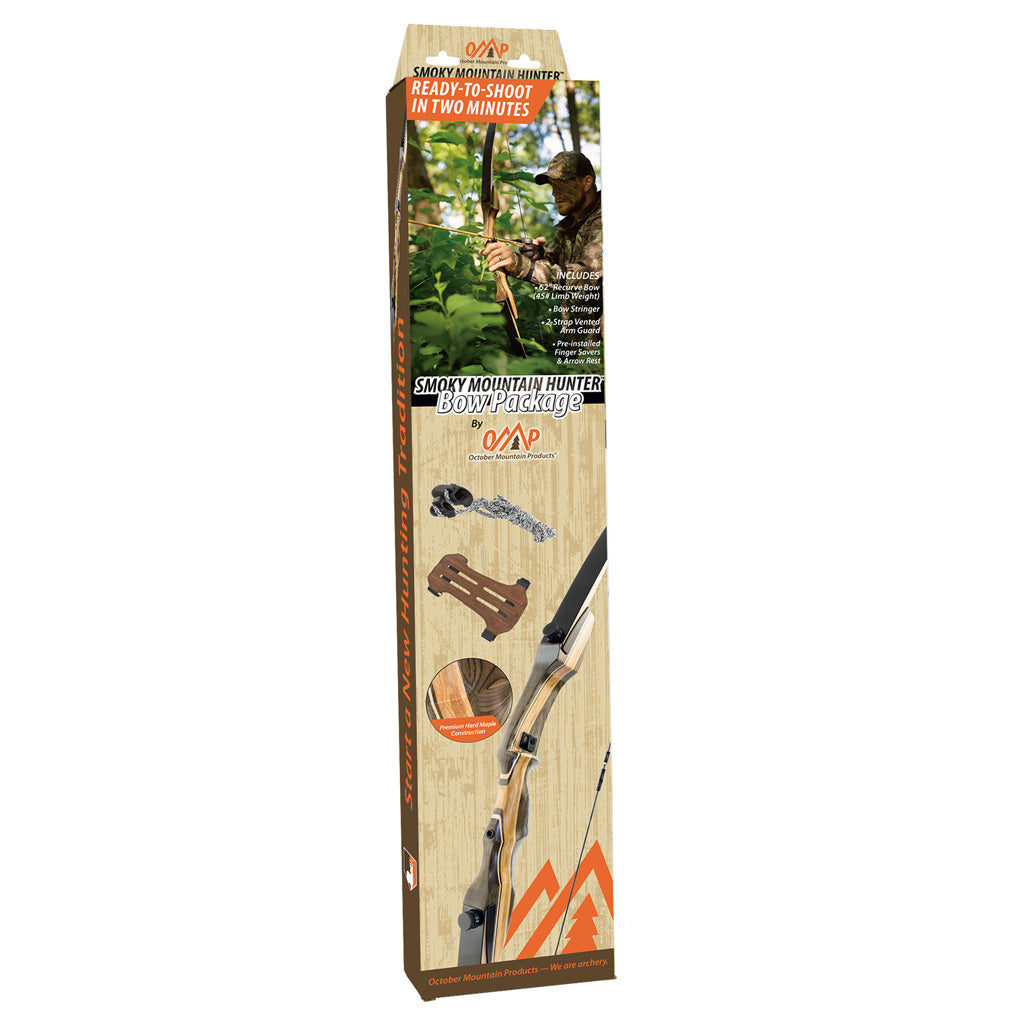 October Mountain Smoky Mountain Hunter Recurve Bow Package 62 in. 45 lbs. RH