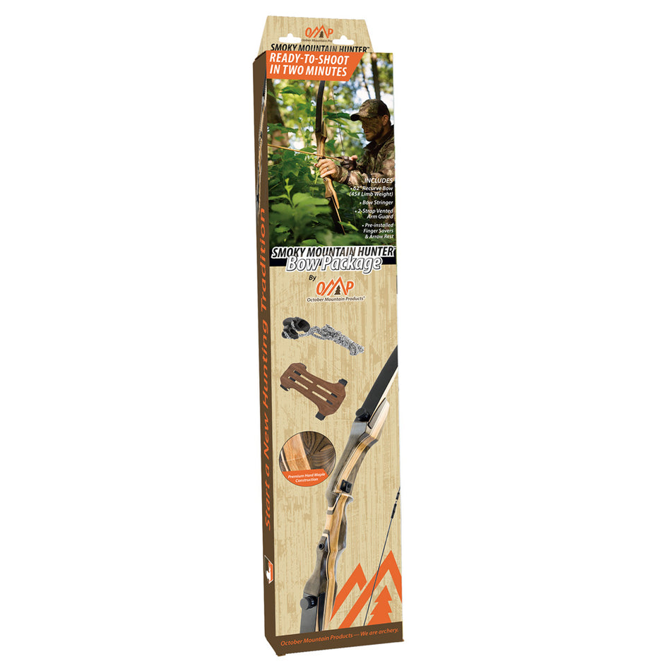 October Mountain Smoky Mountain Hunter Recurve Bow Package 62 in. 45 lbs. RH