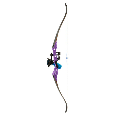 Fin Finder Bank Runner Bowfishing Recurve Package with Winch Pro Reel Purple 35 lbs. RH