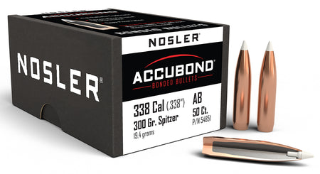 Nosler AccuBond 338Cal 300gr Heavy Polymer Tip Hunting Bullets 50/Box