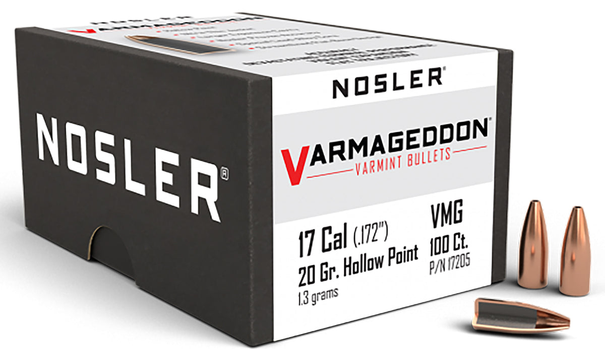 Nosler Varmageddon 17Cal 20gr FBHP High-Velocity Varmint Bullets 100/Box