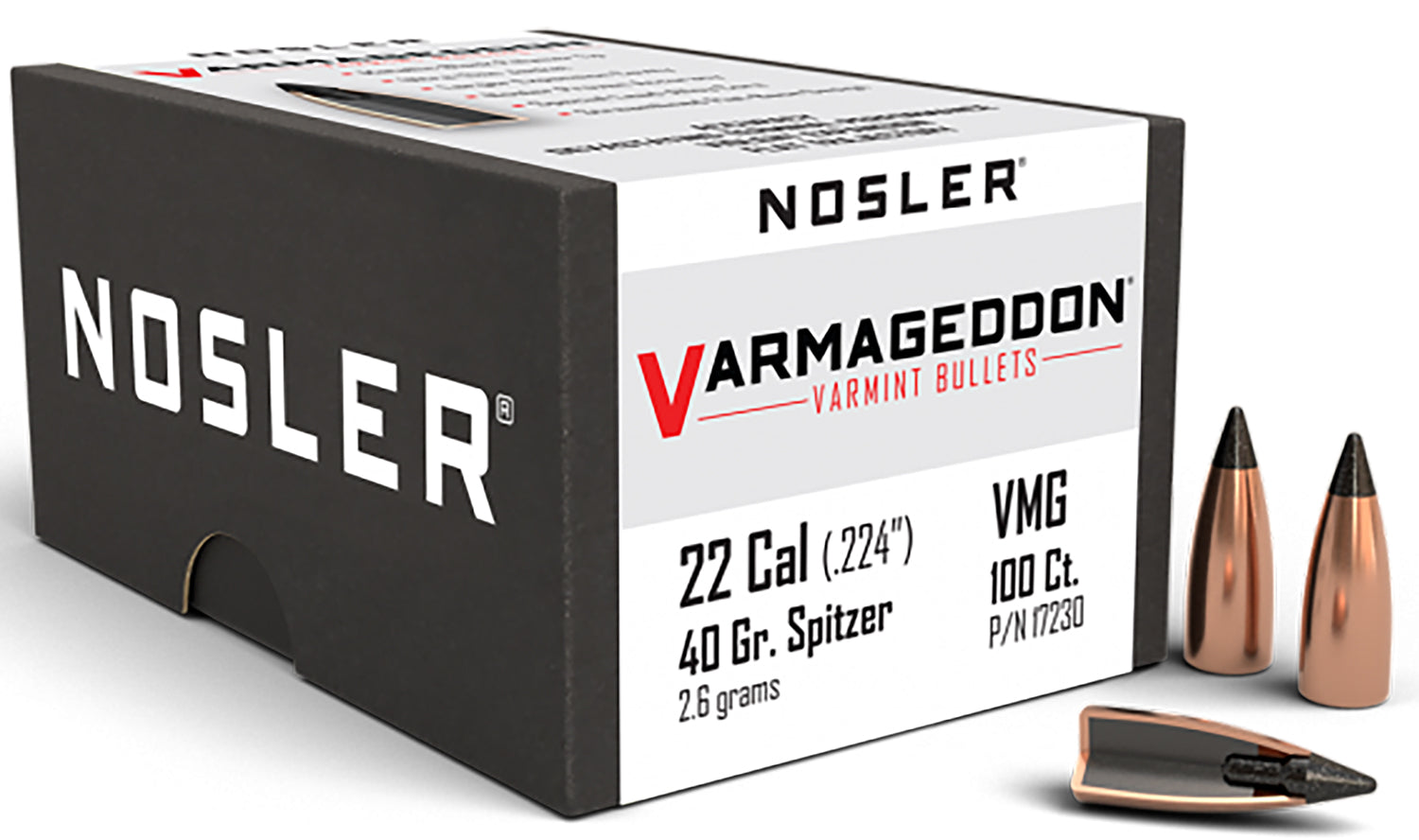 Nosler Varmageddon 22Cal 40gr FBT High-Velocity Varmint Bullets 100/Box
