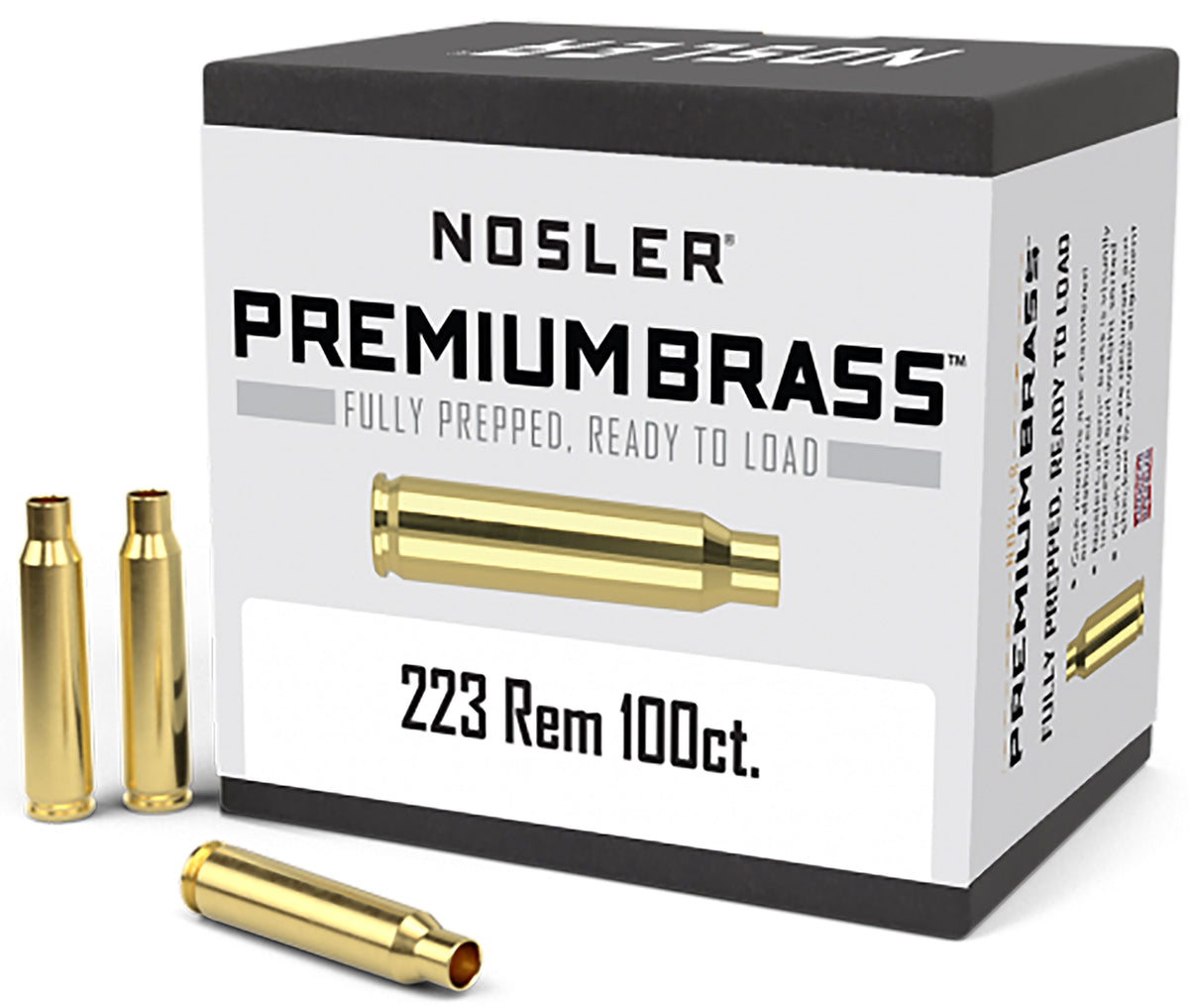 Nosler Premium Unprimed Rifle Brass 223 Rem 100 Per Box
