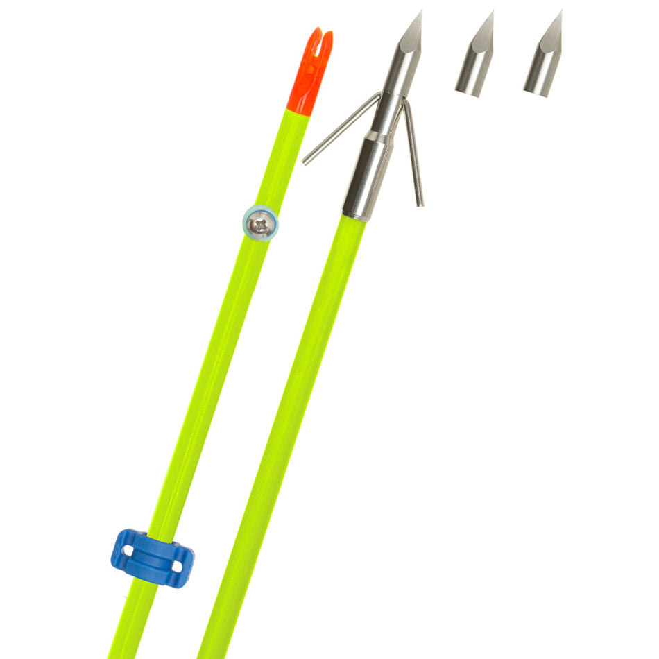 Fin Finder Raider Pro Bowfishing Arrow Flo Green with Riptide Point 32in