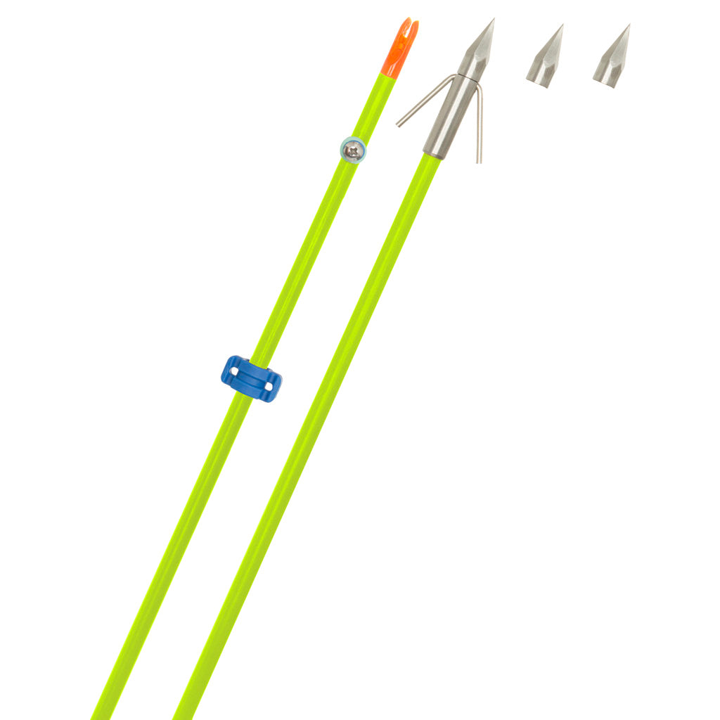 Fin Finder Raider Pro Bowfishing Arrow Flo Green with Big Head Point 32in
