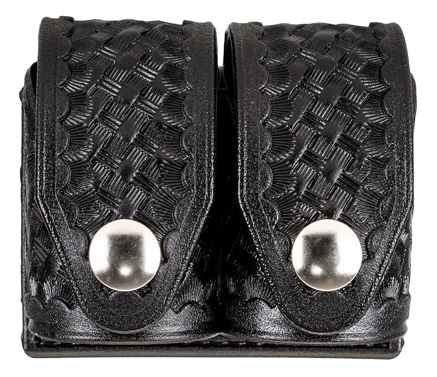 HKS 203BMBN Double Speedloader Case Medium Black Hytrel Belt Loop 2.25" Wide Belts