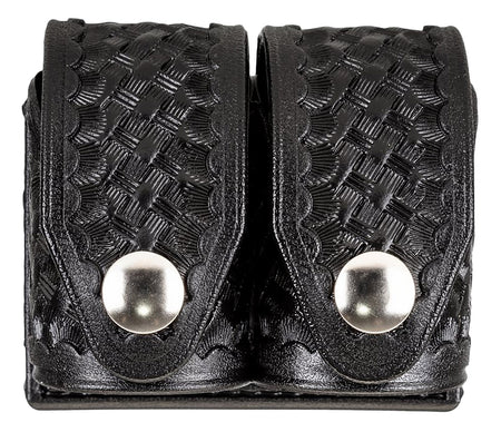 HKS 203BMBN Double Speedloader Case Medium Black Hytrel Belt Loop 2.25" Wide Belts