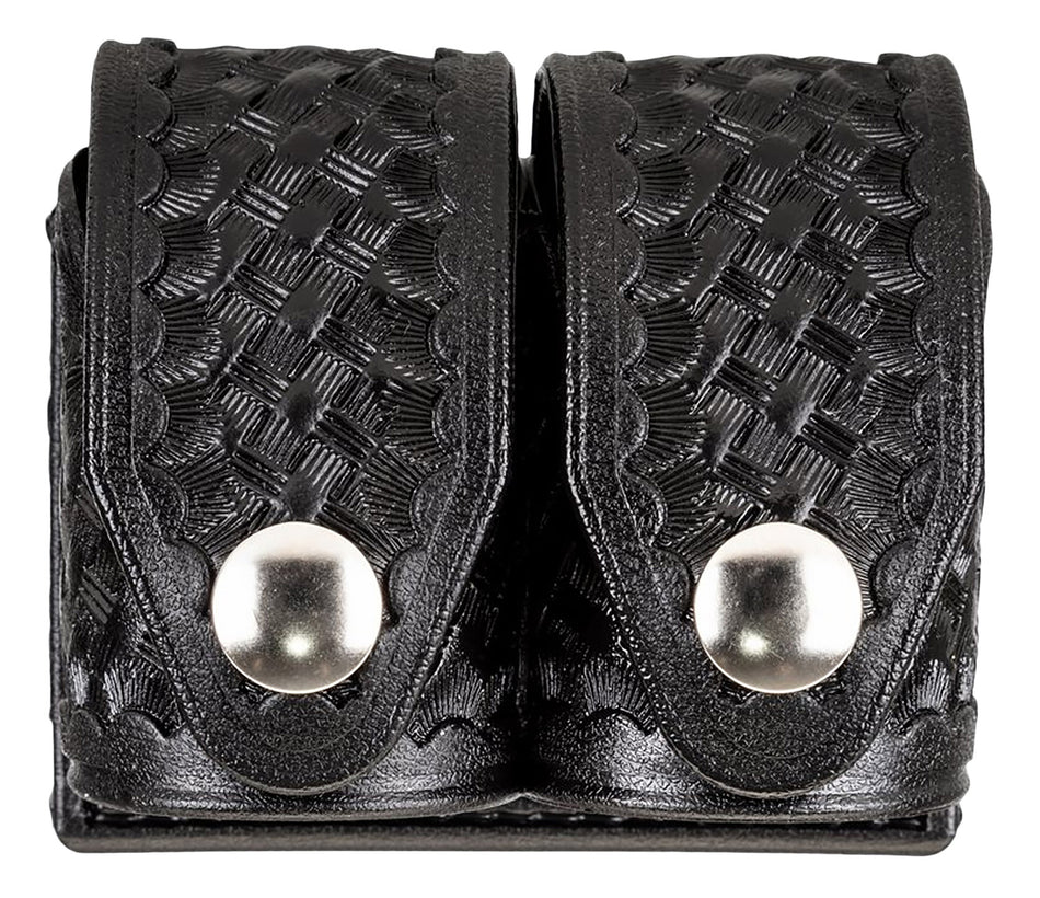 HKS 203BMBN Double Speedloader Case Medium Black Hytrel Belt Loop 2.25" Wide Belts