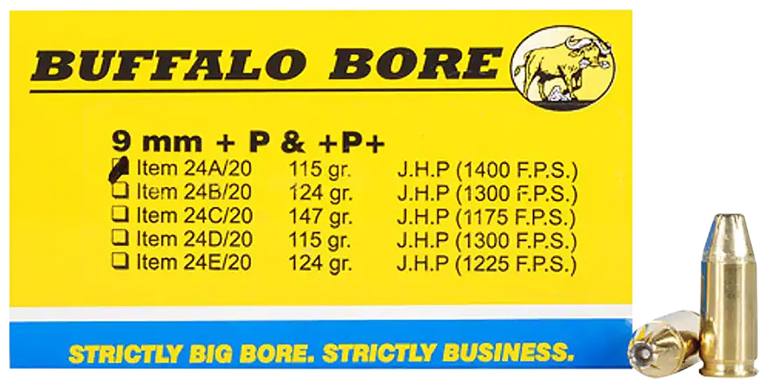 Buffalo Bore Personal Defense +P+ 9mm Luger / Parabellum 115 gr JHP ammo