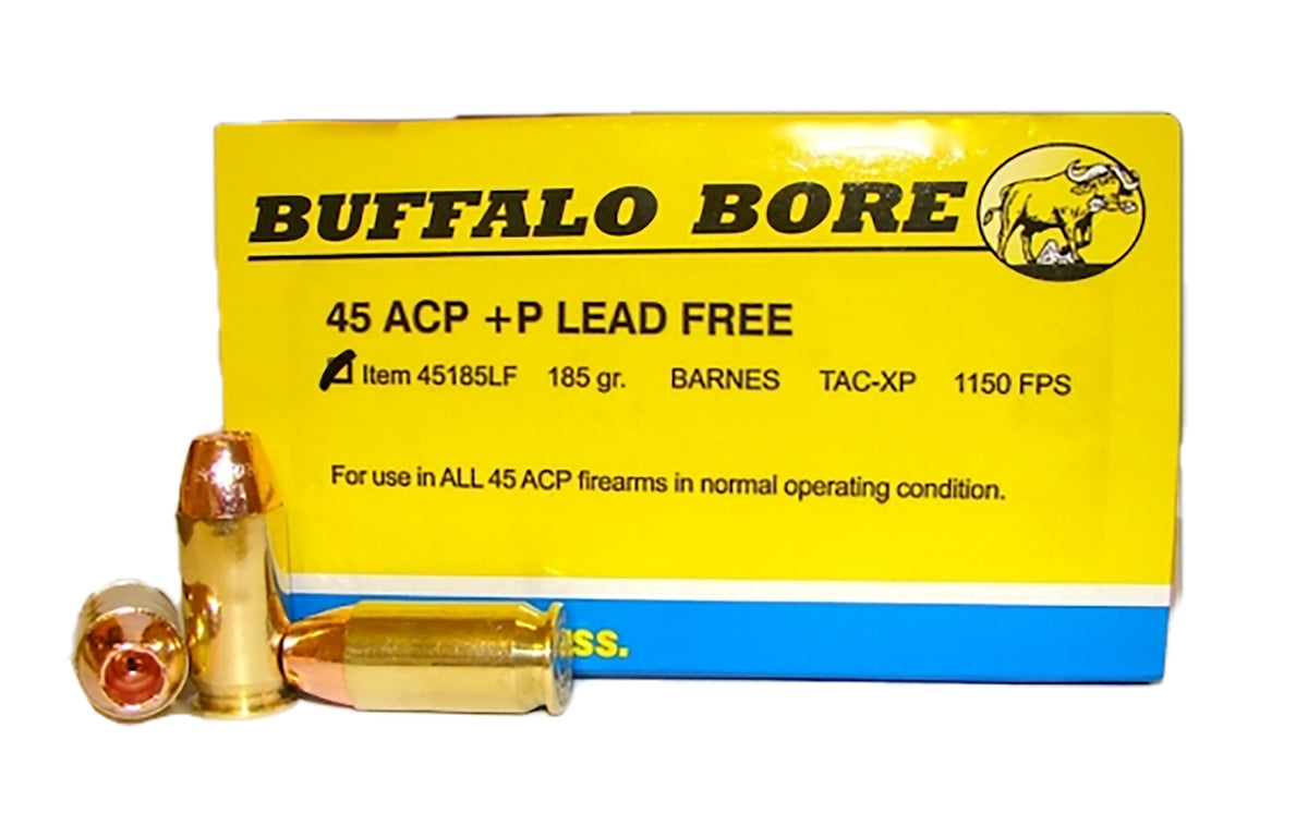 Buffalo Bore +P .45 ACP/Auto 185 gr CSHP ammo