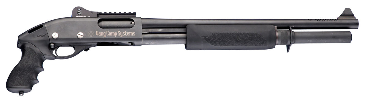 Hogue 08715 Tamer Pistol Grip & Forend Black Rubber with Finger Grooves and Polymer Forend for Remington 870