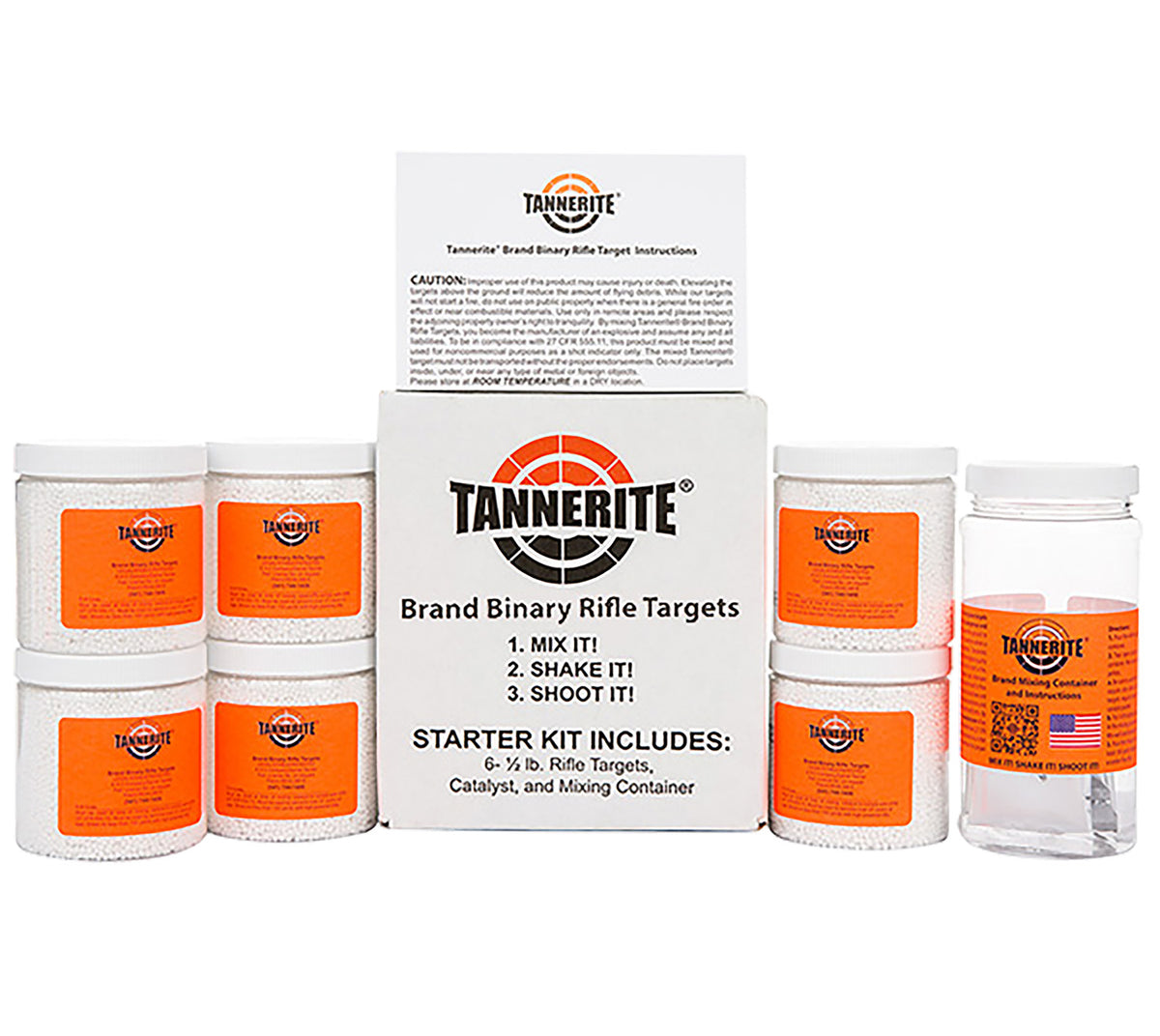 Tannerite STR Starter Kit Reactive Impact Target 0.5 lb Centerfire Rifle 24 Targets