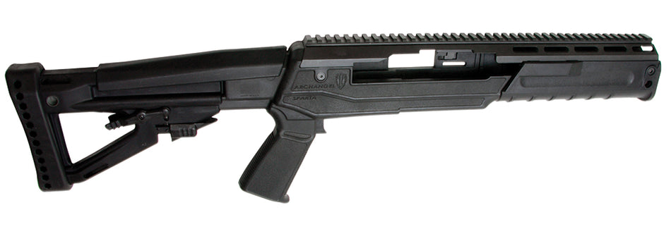 Archangel AA1430 Sparta Conversion Stock Black Synthetic 4 Position Collapsible Pistol Grip for Ruger Mini-14 Mini Thirty