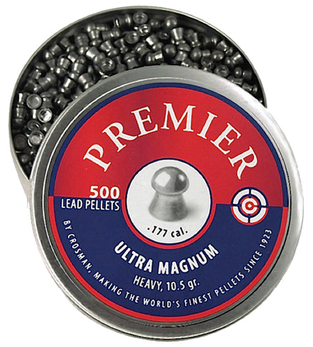 Crosman Premier Ultra Magnum .177 Cal Domed Heavy Lead Pellets 500-Count Tin