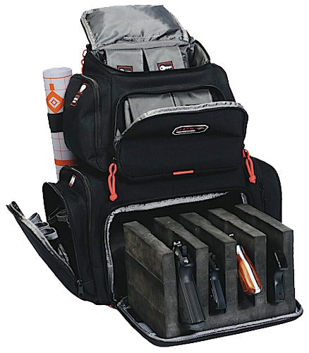 GPS Bags 1711BP Handgunner Black 1000D Nylon Range Backpack Holds 4 Handguns