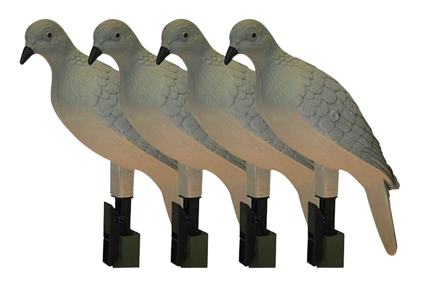 Mojo Outdoors HW9004 Clip-On Dove Species Hard Body Plastic Decoys, Natural, 4 Pack