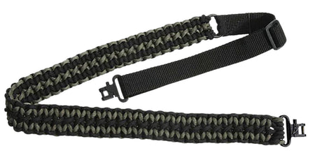 Outdoor Connection Paracord Sling 1" W x 43" L Adjustable Black with Green Accents for Rifle/Shotgun