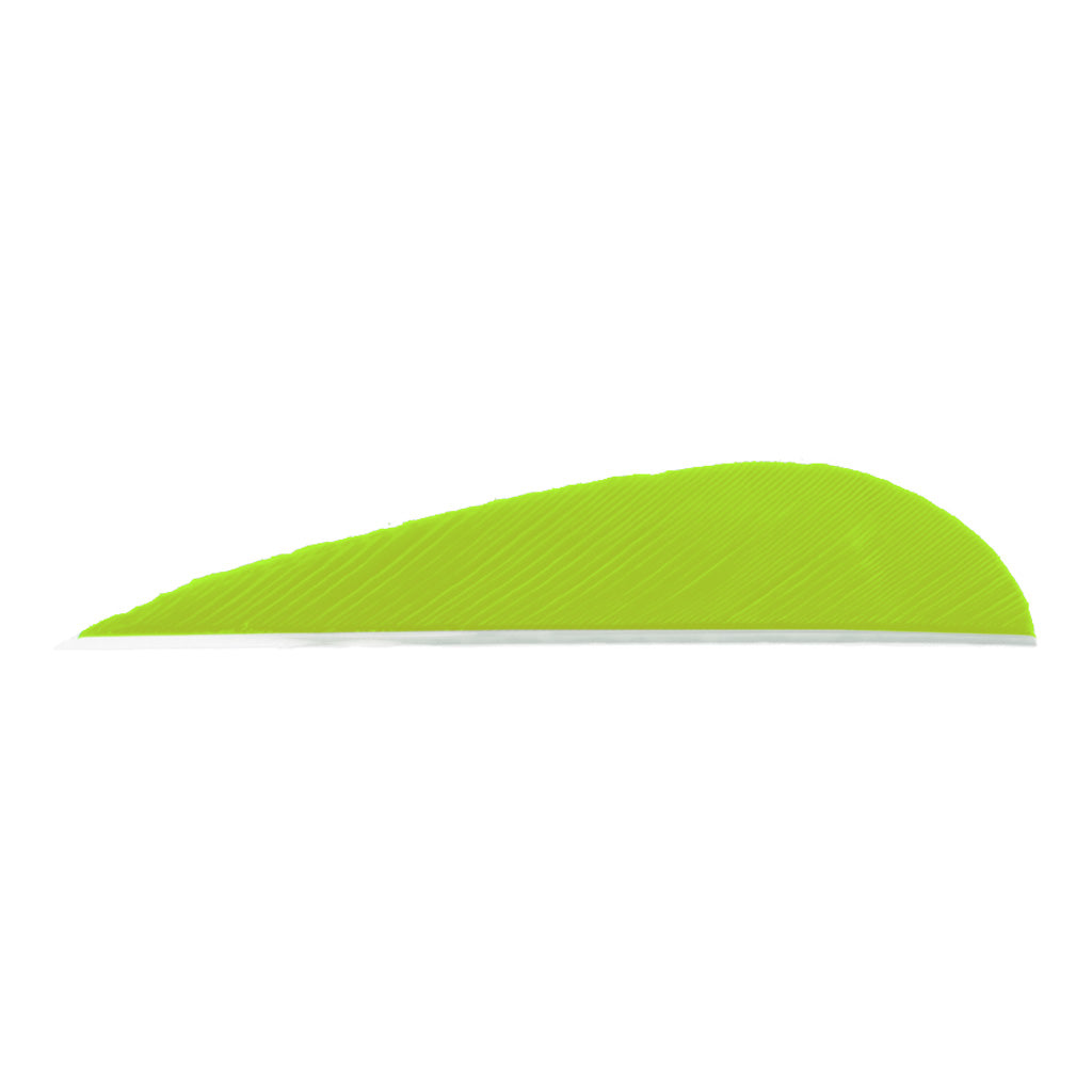 Trueflight 3 in. Parabolic Arrow Feathers Chartreuse RW 100 Pack