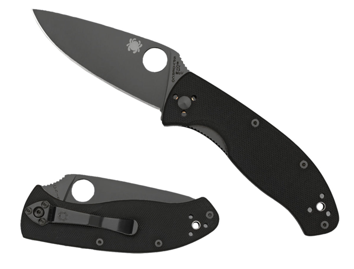 Spyderco C122GBBKPS Tenacious 3.39" Folding Drop Point Part Serrated Black 8Cr13MoV SS Blade Black G10 Handle with Pocket Clip