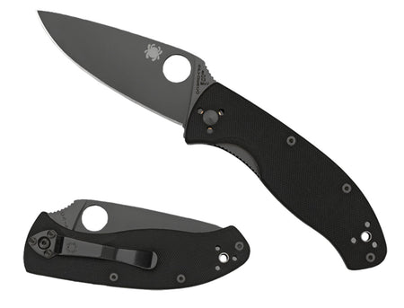 Spyderco C122GBBKPS Tenacious 3.39" Folding Drop Point Part Serrated Black 8Cr13MoV SS Blade Black G10 Handle with Pocket Clip
