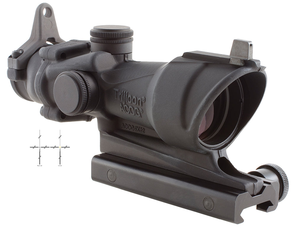 Trijicon ACOG 100092 4x32mm Fixed Riflescope Black Hardcoat Anodized Illuminated Amber Crosshair .308/7.62 BDC Reticle