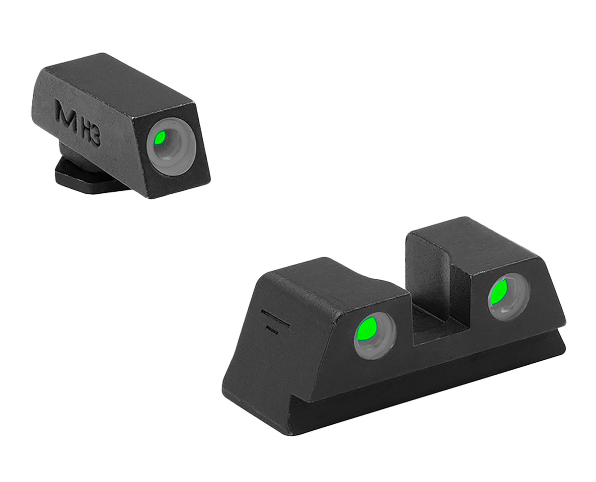 Meprolight Tru-Dot Green Tritium Black Frame Sight Set for Glock 42 Slim Frame