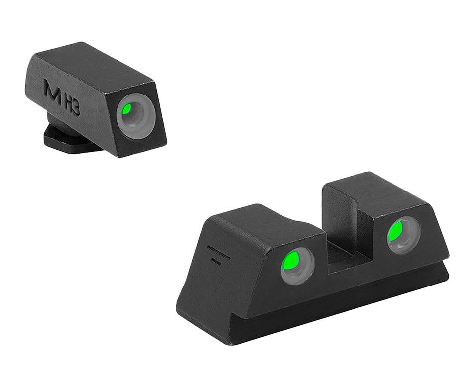Meprolight Tru-Dot Green Tritium Black Frame Sight Set for Glock 42 Slim Frame