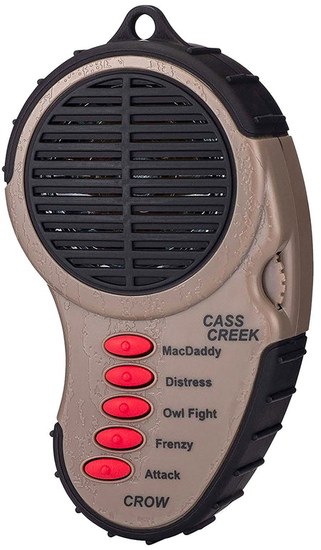 Cass Creek 065 Ergo Electronic Crow Call with 5 Authentic Sounds, Bark Camo Finish