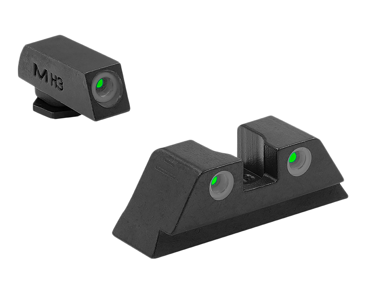Meprolight Tru-Dot Green Tritium Front & Rear Night Sight Set Glock 17/19/22/23/24/25/28/31-35/37-39